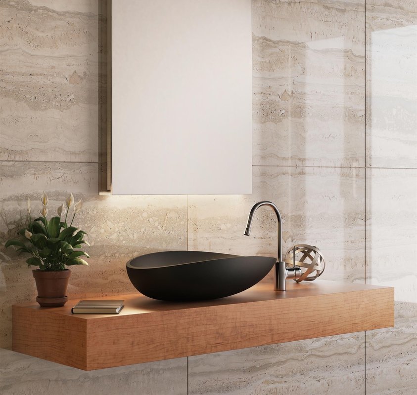 Lotus Black Stone Vessel Sink