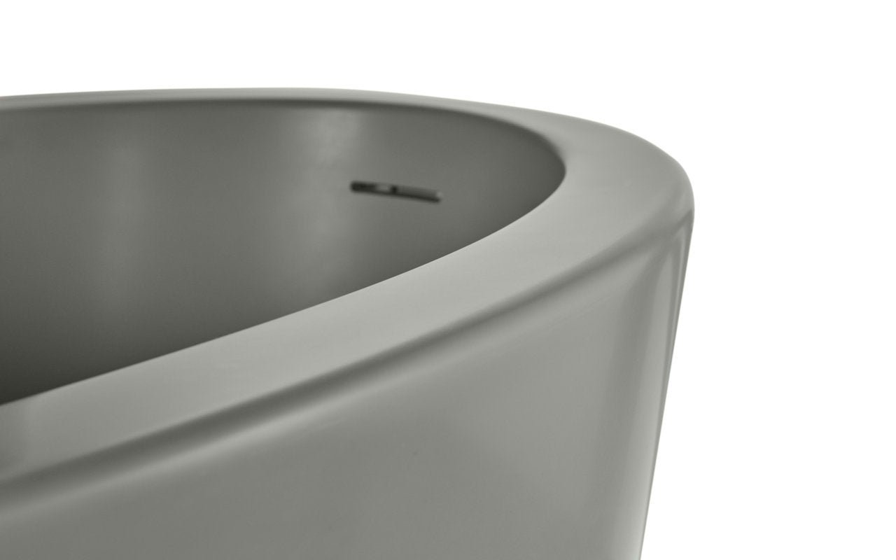 Aquatica True Ofuro Grey Freestanding Concrete Stone Japanese Soaking Bathtub