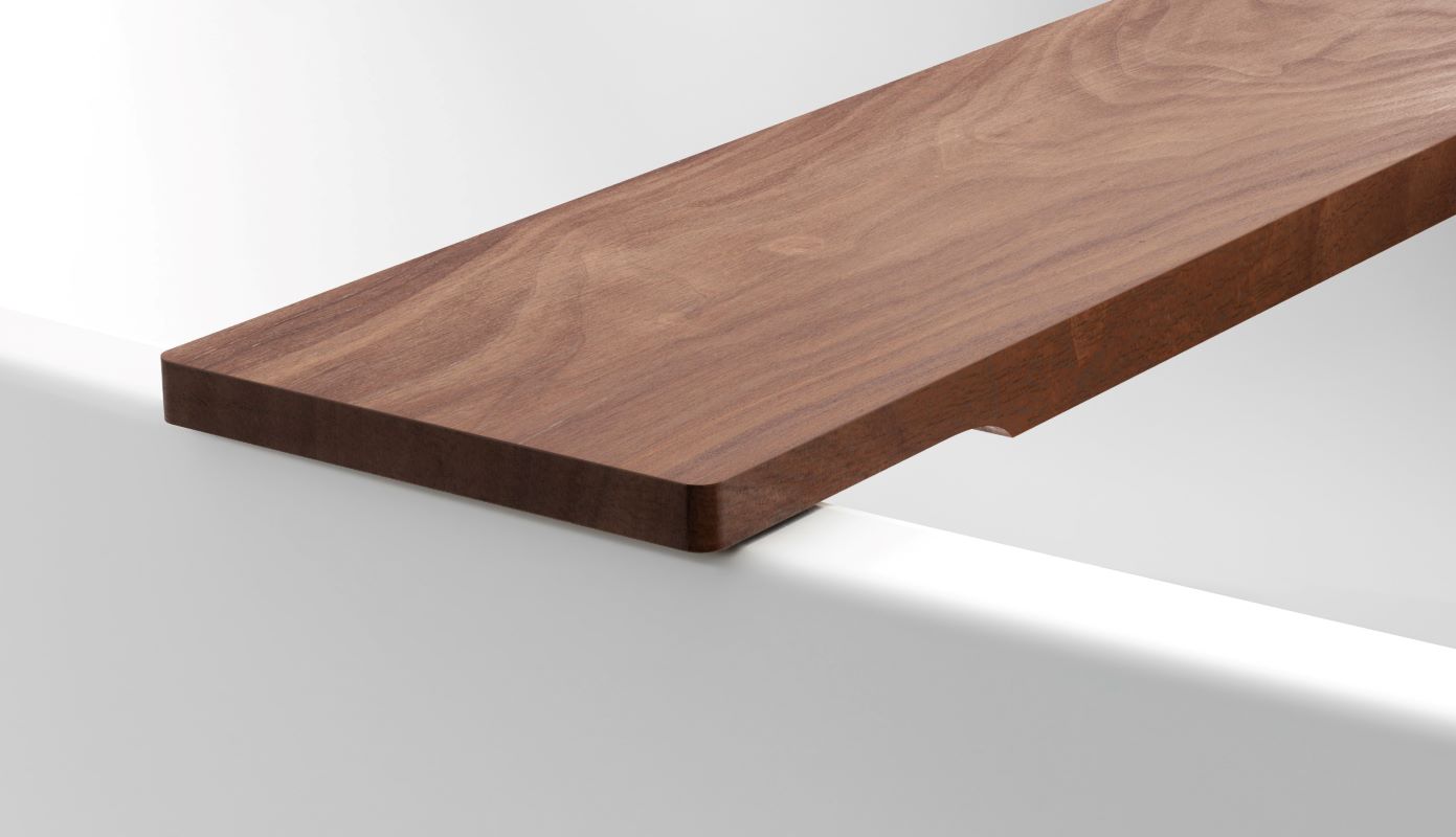 Aquatica Universal 36.25" Waterproof American Walnut Wood Bathtub Tray