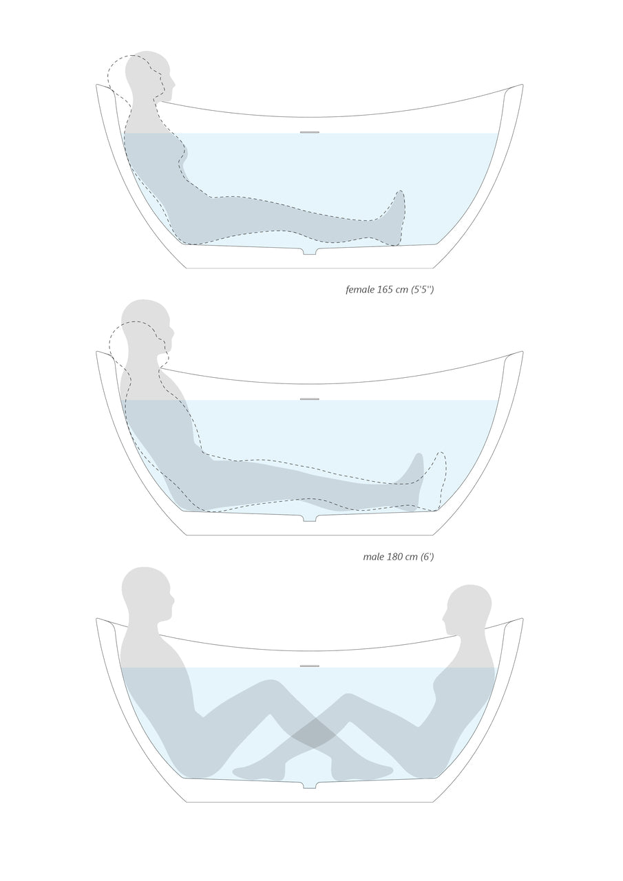 Aquatica Lillian 72" Matte White Freestanding Solid Surface Bathtub