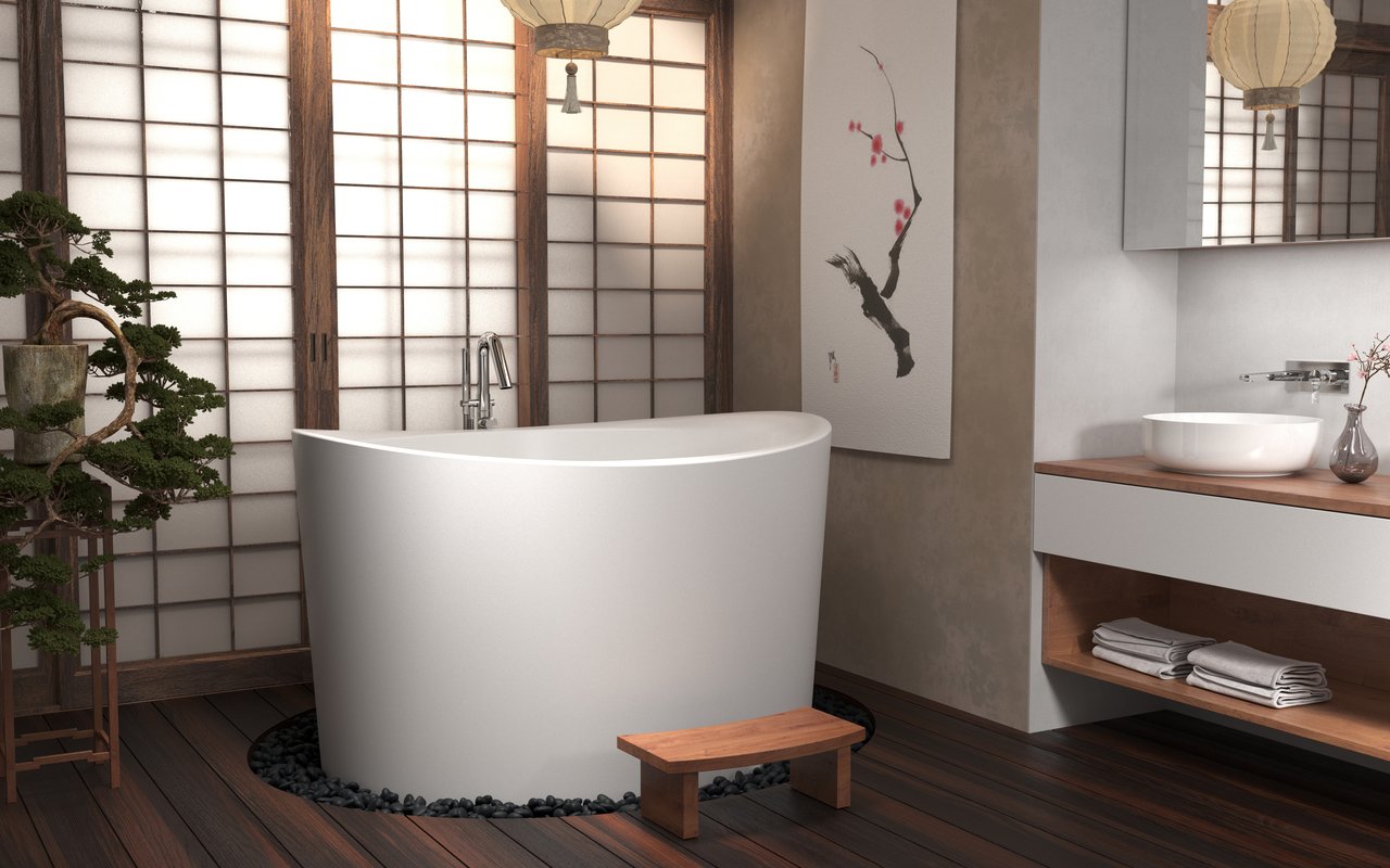 Aquatica True Ofuro Duo Freestanding DurateX™ Japanese Soaking Bathtub
