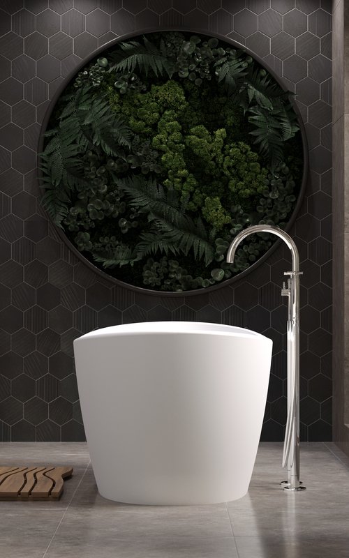 Aquatica Luna Purescape 748M 61.25" Matte White Freestanding Solid Surface Bathtub