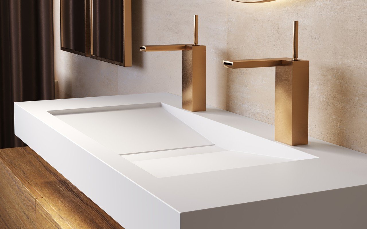 Millennium-120 White Stone Sink
