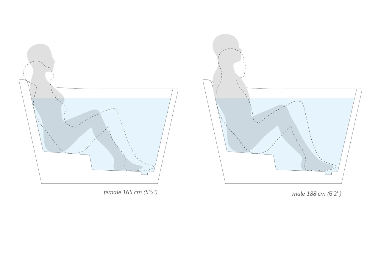 Aquatica True Ofuro Grey Freestanding Concrete Stone Japanese Soaking Bathtub