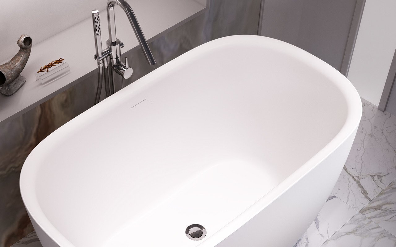 Lullaby 2 Max Wht Stone Bathtub