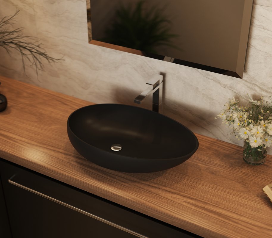 Spoon 2 Black Stone Vessel Sink