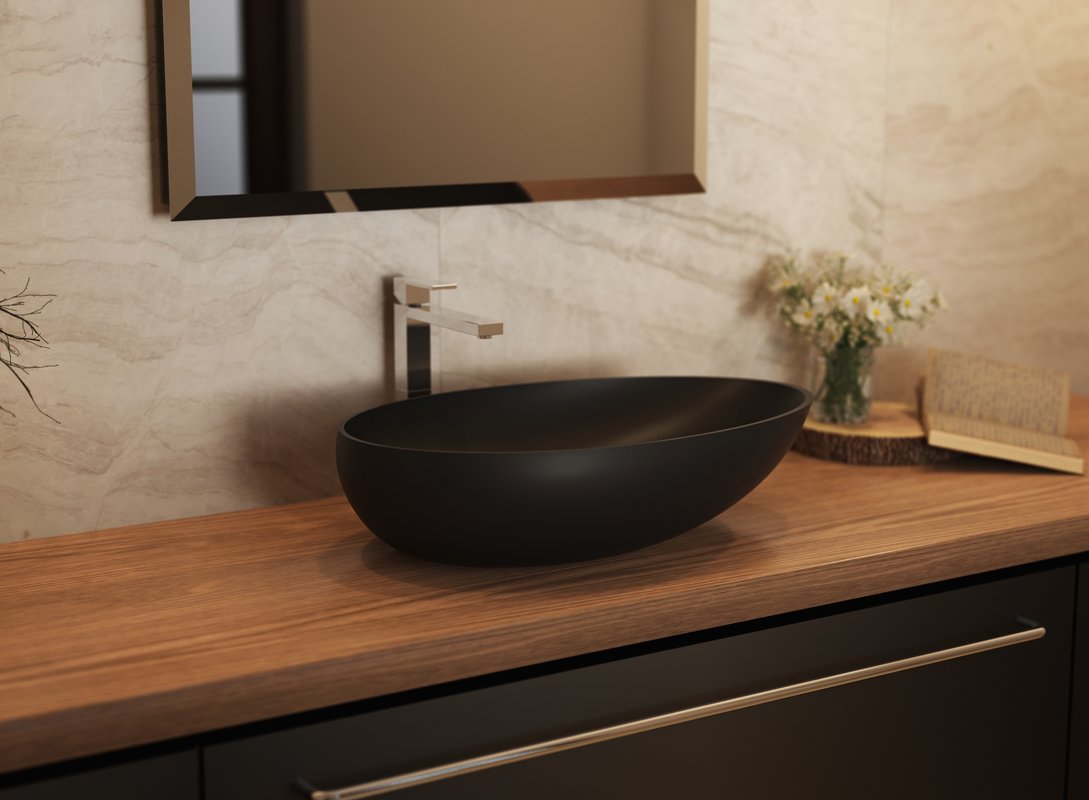 Spoon 2 Black Stone Vessel Sink