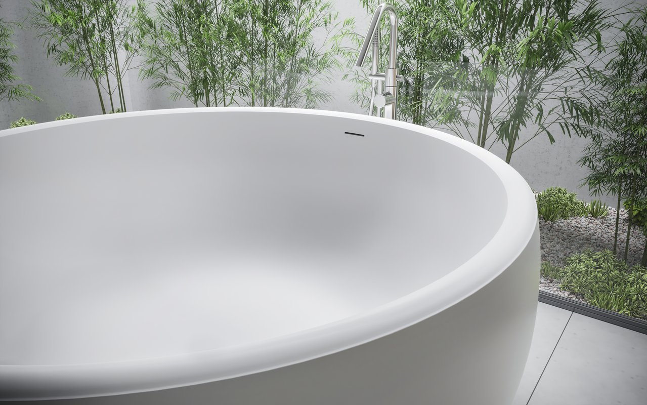 Aura Mini White Stone Bathtub