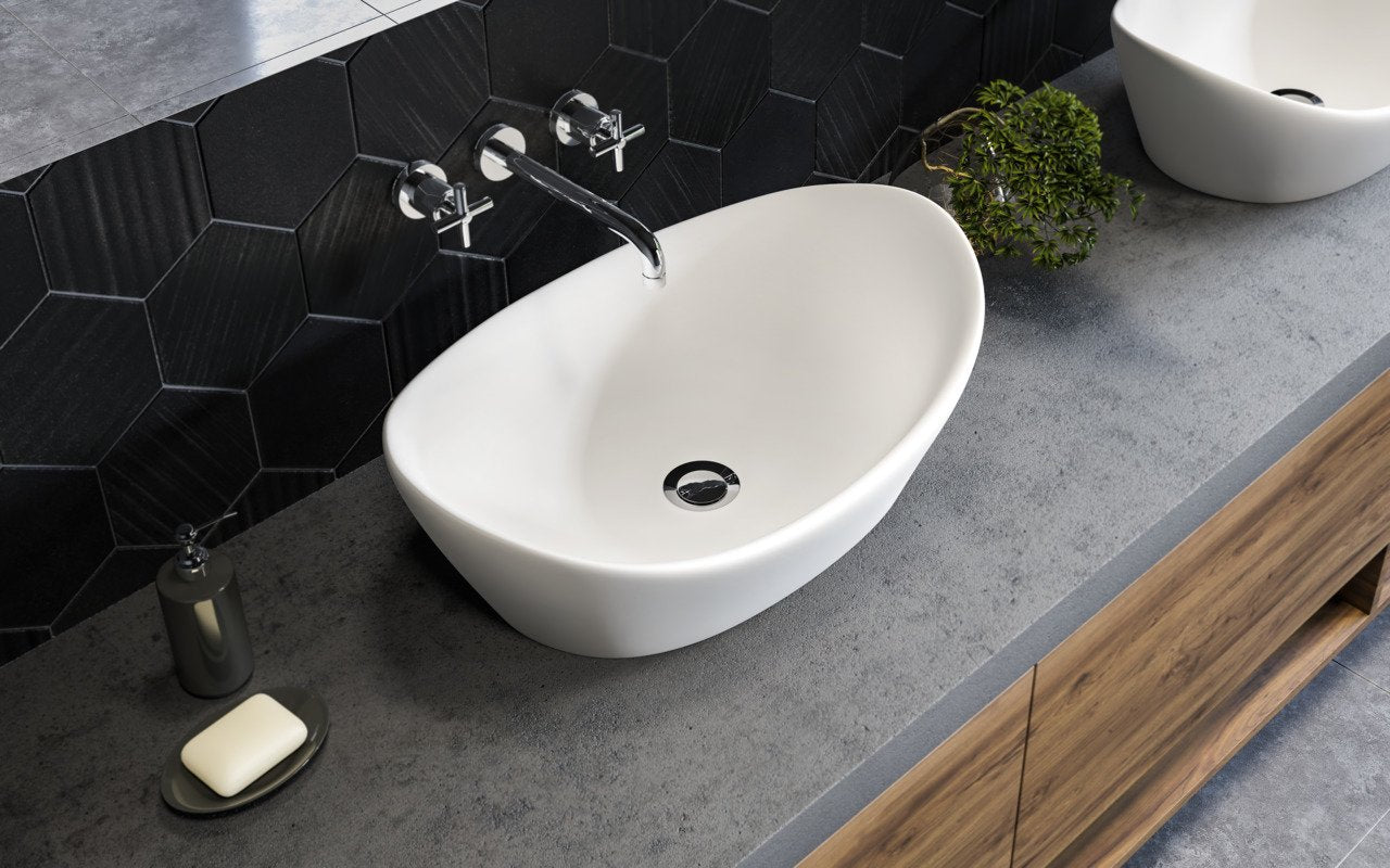 Luna Wht-Matte Vessel Sink