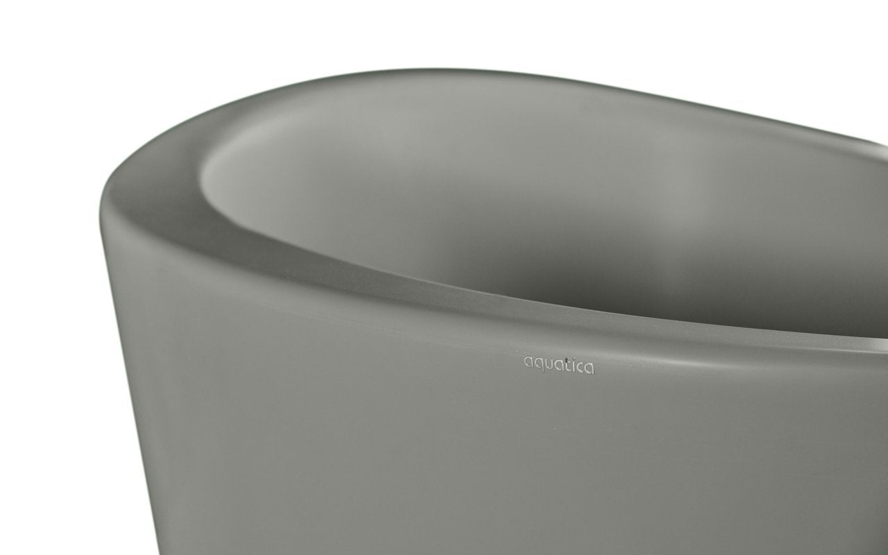 Aquatica True Ofuro Grey Freestanding Concrete Stone Japanese Soaking Bathtub