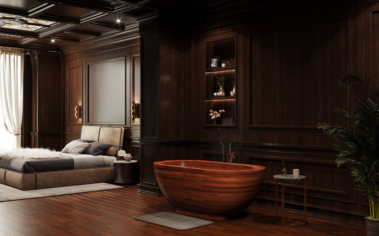 Aquatica Karolina Wood Freestanding SoTub In American Walnut