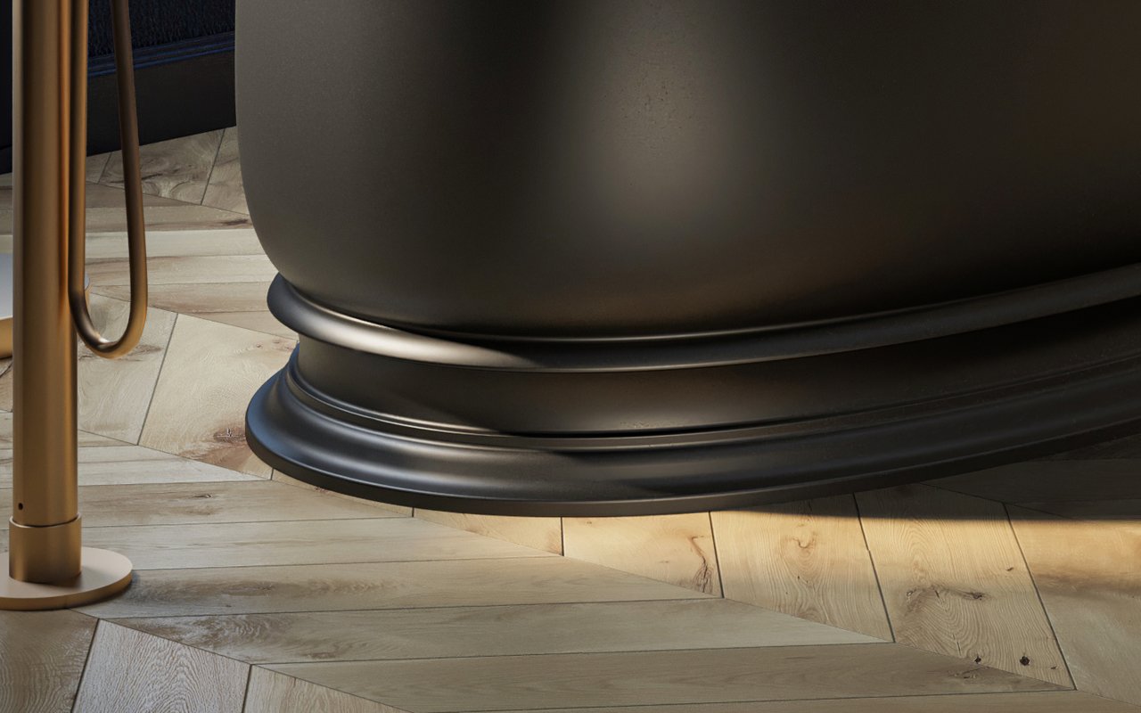Aquatica Aphrodite-Black Freestanding Solid Surface Bathtub