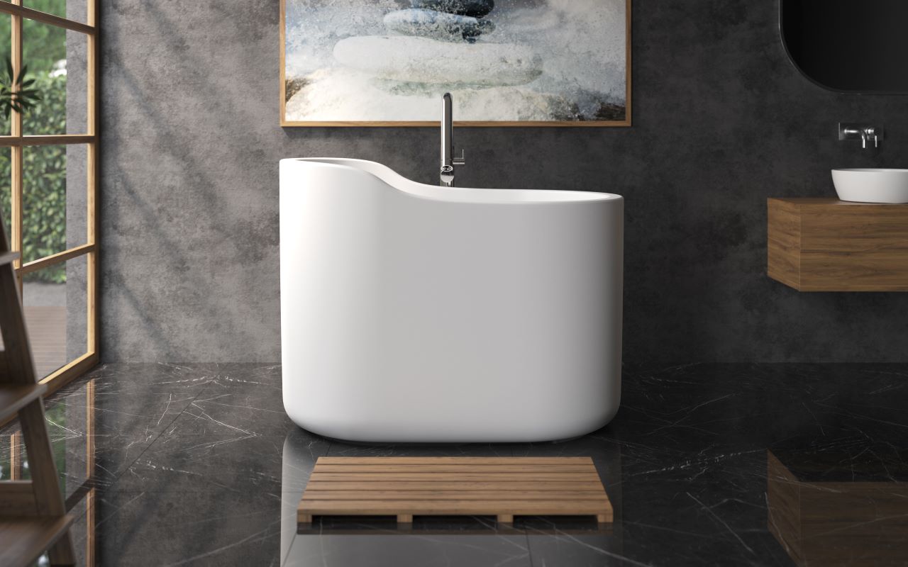 Aquatica True Ofuro Nano White Freestanding Japanese Soaking Bathtub