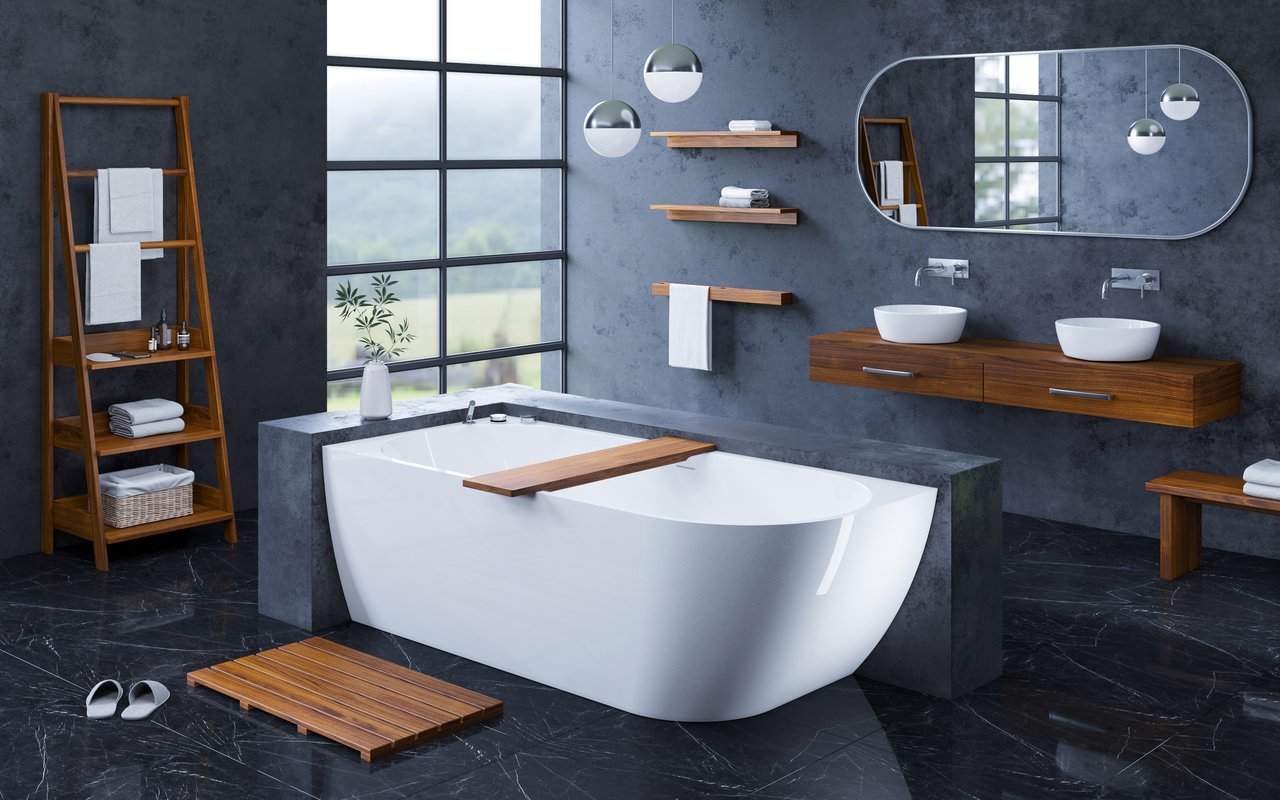 Aquatica Universal Iroko Waterproof Bathroom Bench 39.25"