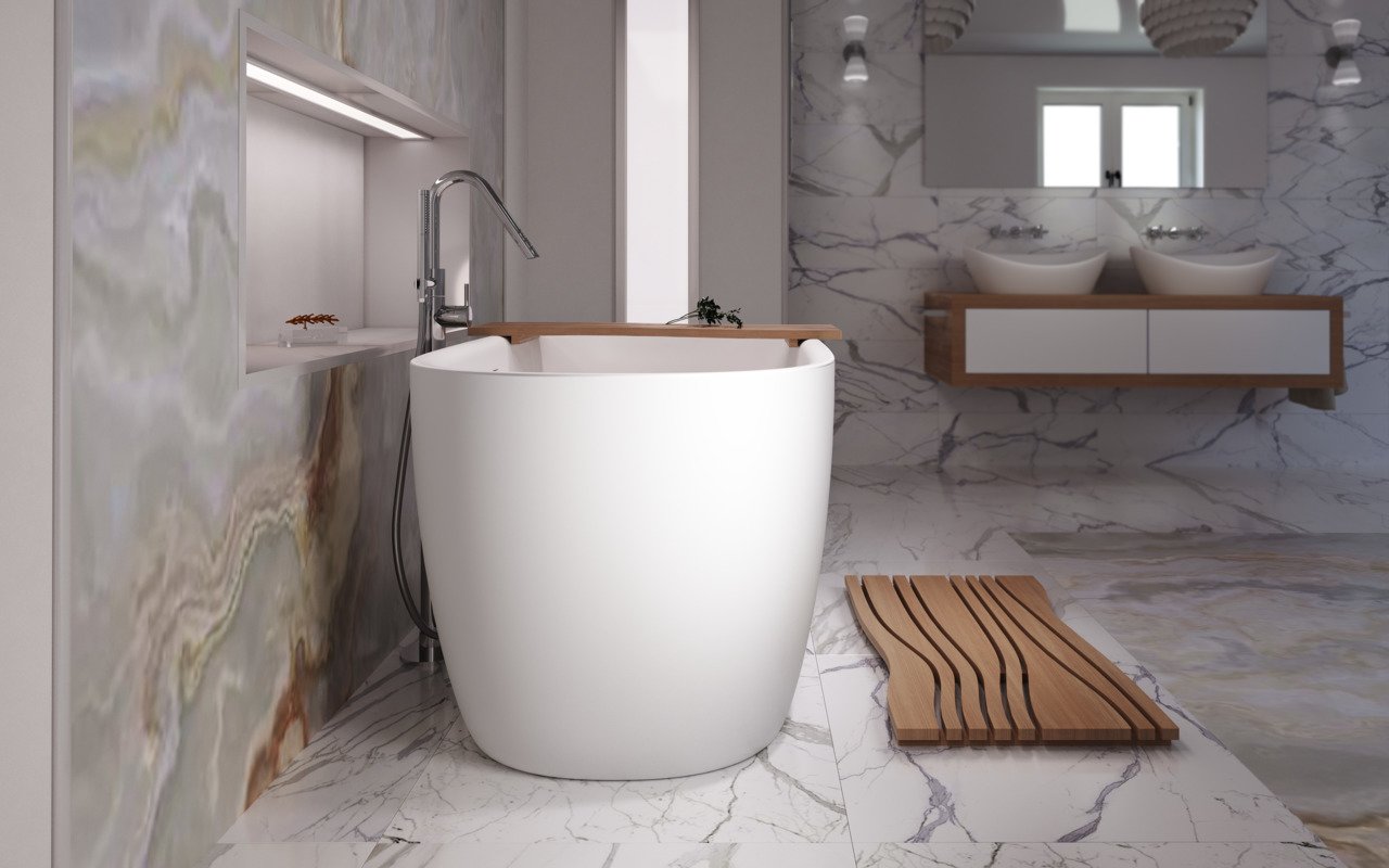 Lullaby 2 Max Wht Stone Bathtub