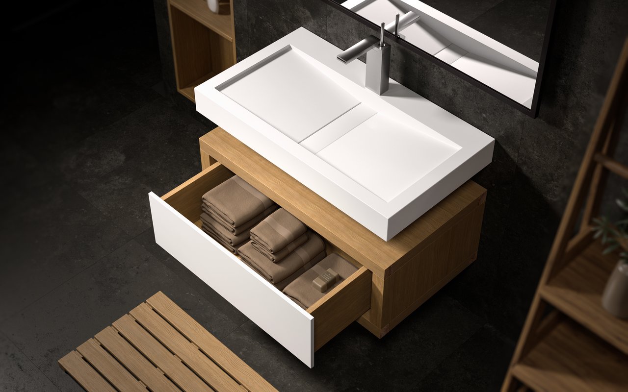 Millennium-90 White Stone Sink