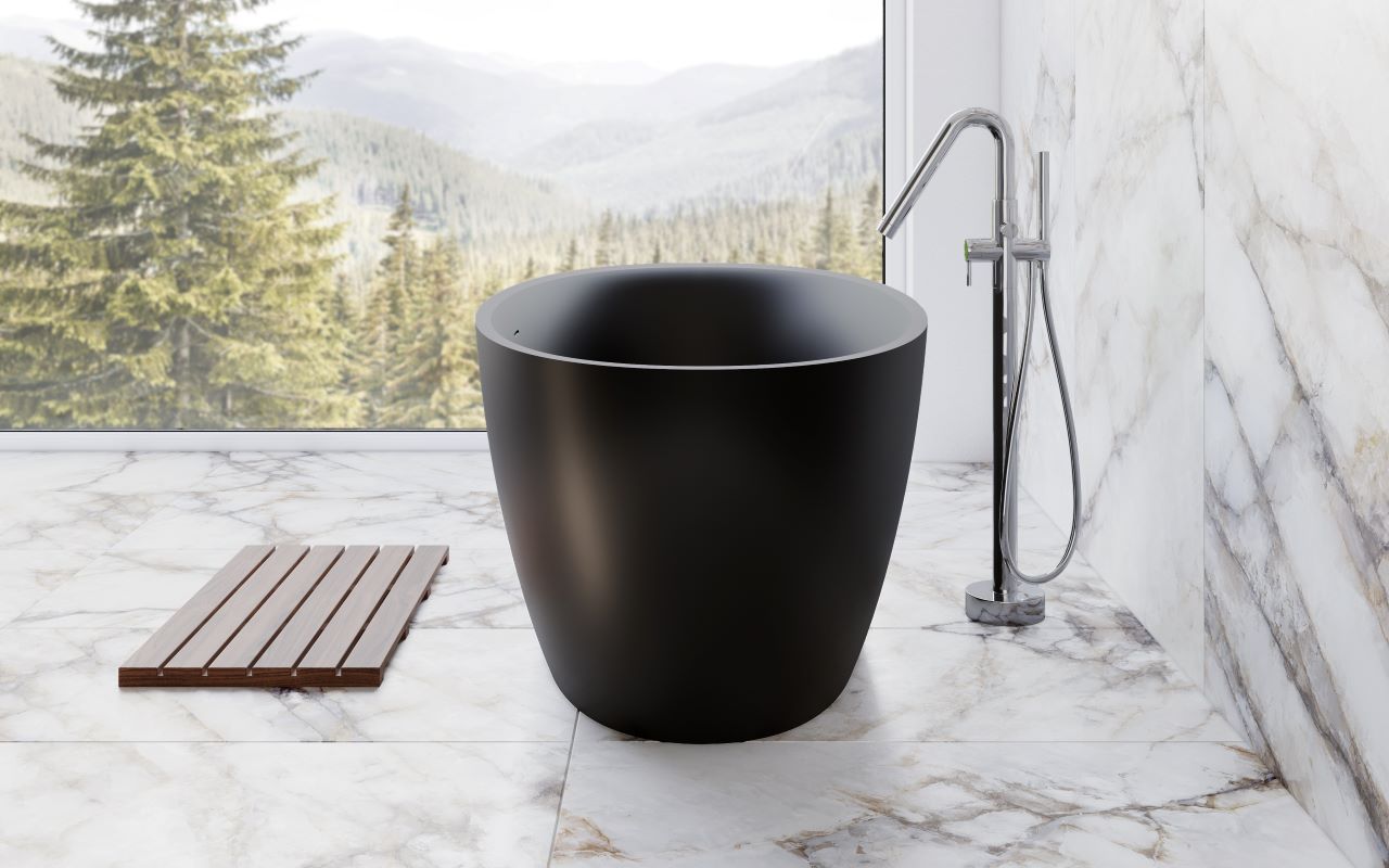 Sensuality-Blck Stone Bathtub