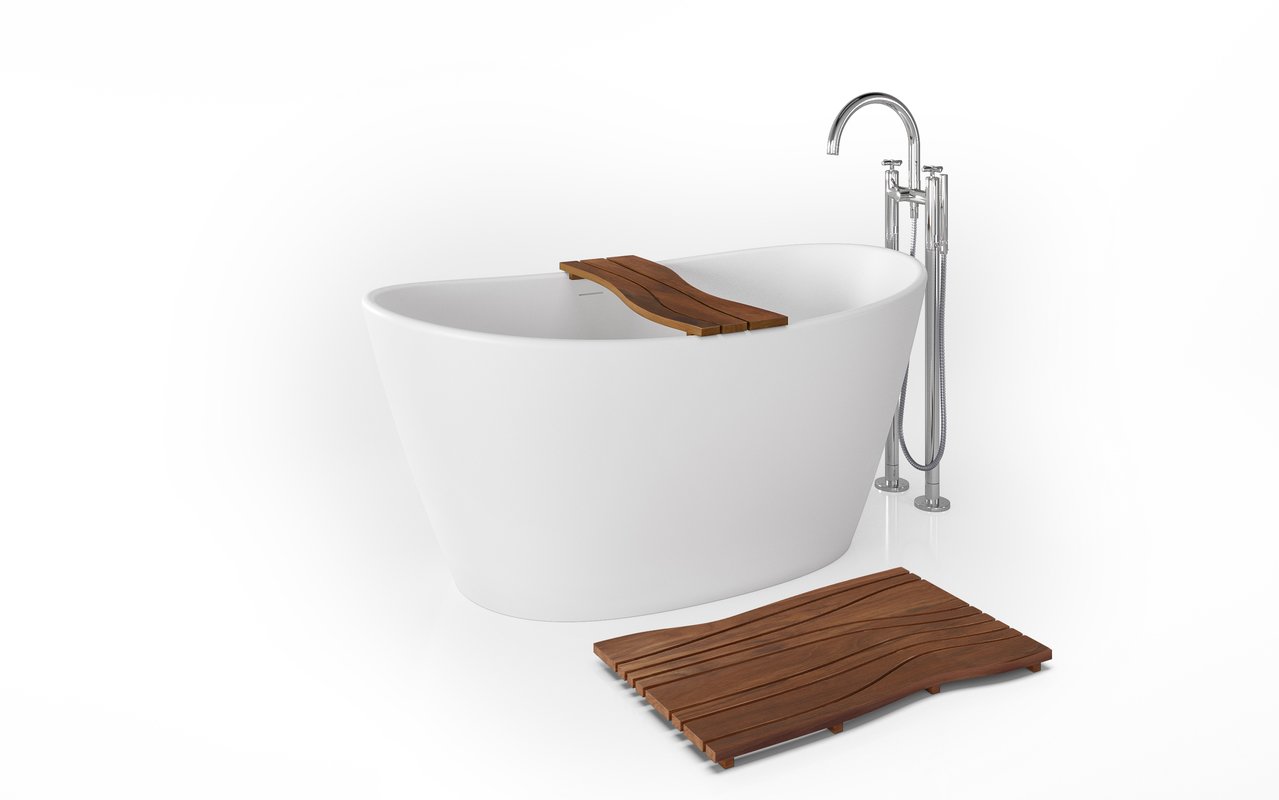 Onde Waterproof Iroko Wood Bathtub Tray
