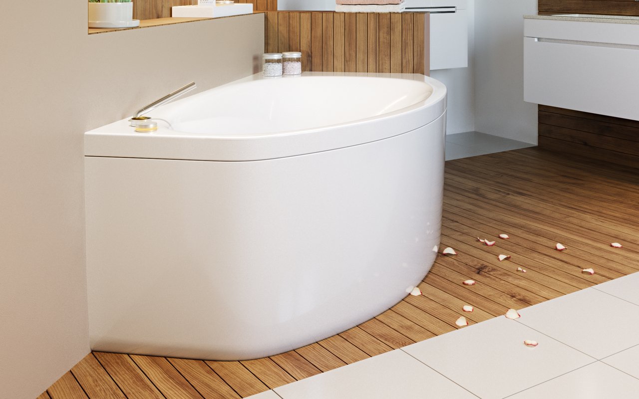 Anette-B-L Corner Acrylic Bathtub