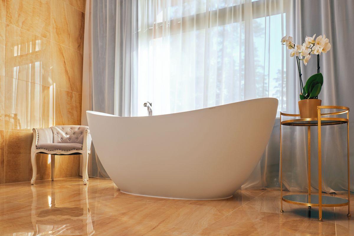 Aquatica Lillian 72" Matte White Freestanding Solid Surface Bathtub
