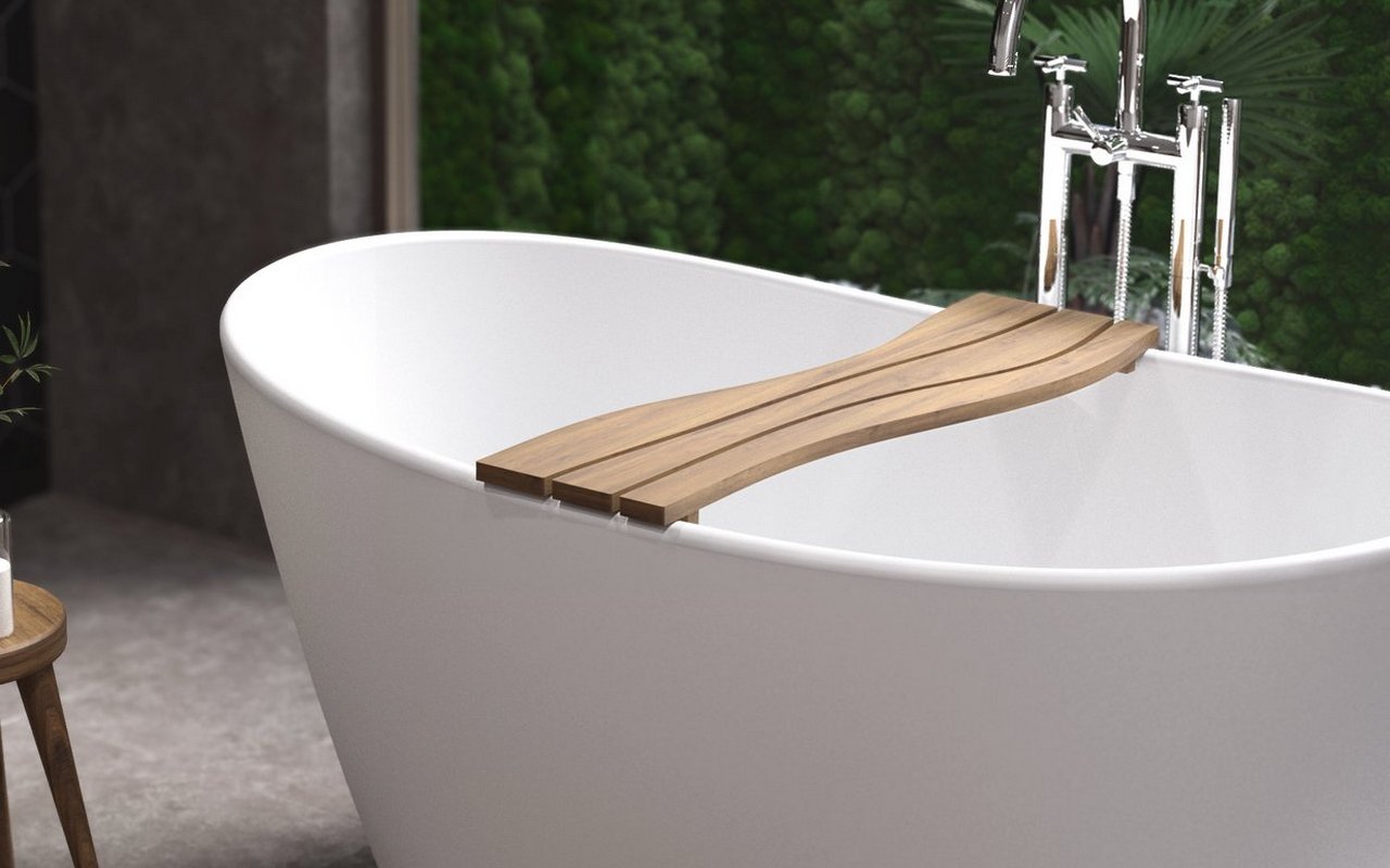 Aquatica Luna Purescape 748M 61.25" Matte White Freestanding Solid Surface Bathtub