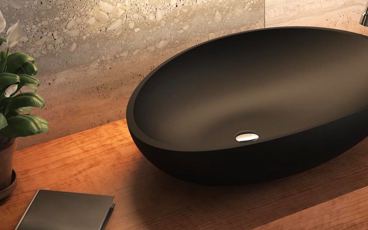 Lotus Black Stone Vessel Sink