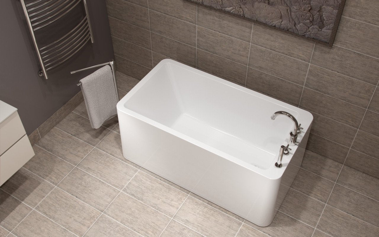 Aquatica Purescape 327B 56.25" High Gloss White Freestanding Acrylic Bathtub