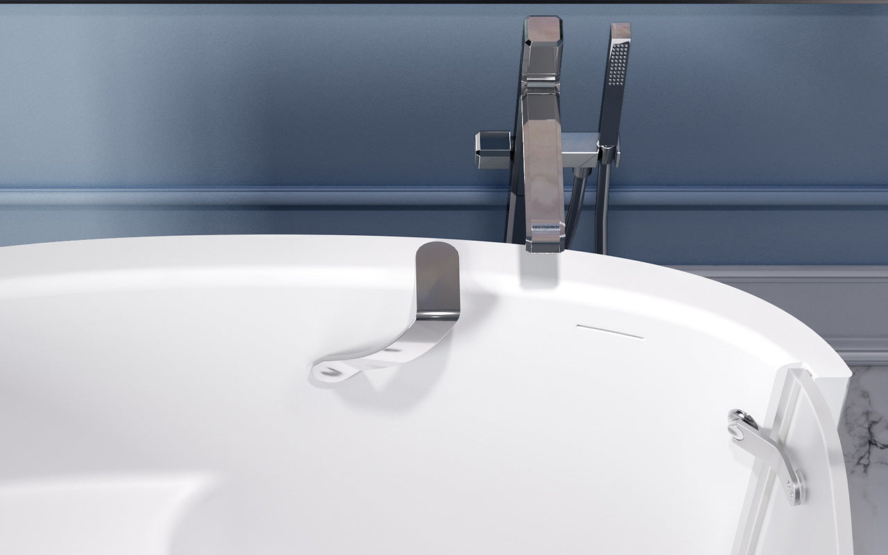Baby Boomer 2 Freestanding Soaking Walk-In Bathtub - White Japanese Bathtub