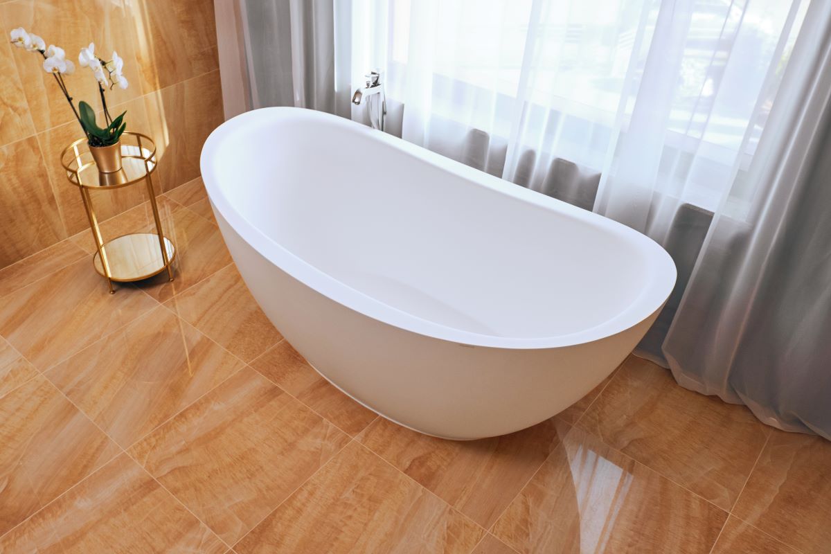 Aquatica Lillian 72" Matte White Freestanding Solid Surface Bathtub