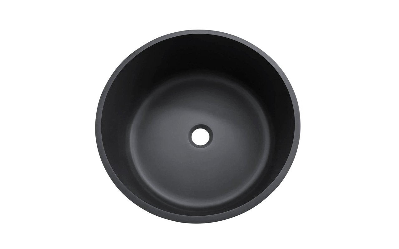 Solace-B Black Round Stone Vessel Sink