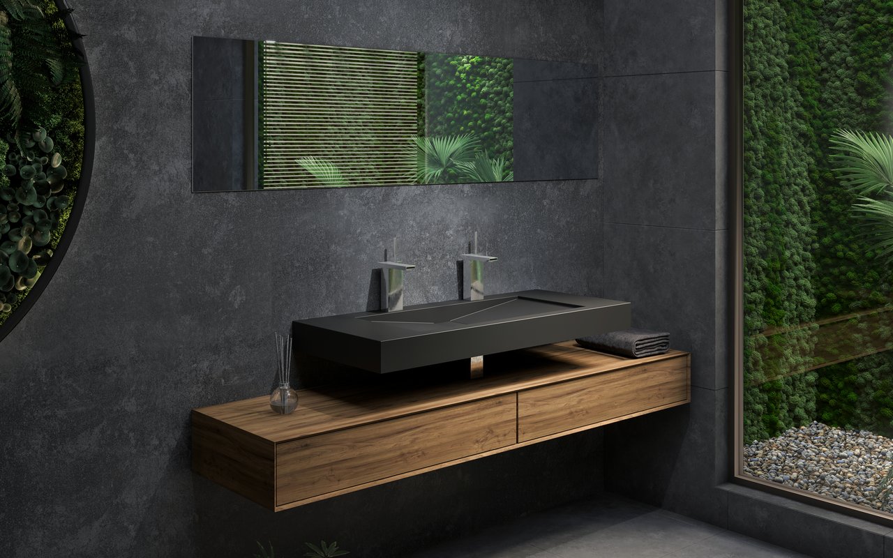 Millennium-120 Black Stone Sink