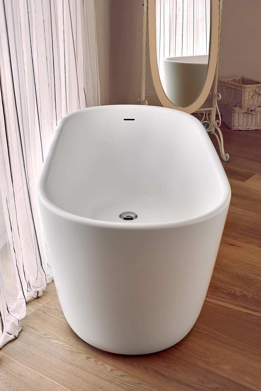 Aquatica Lullaby-Mini-Wht™ Freestanding Solid Surface Bathtub