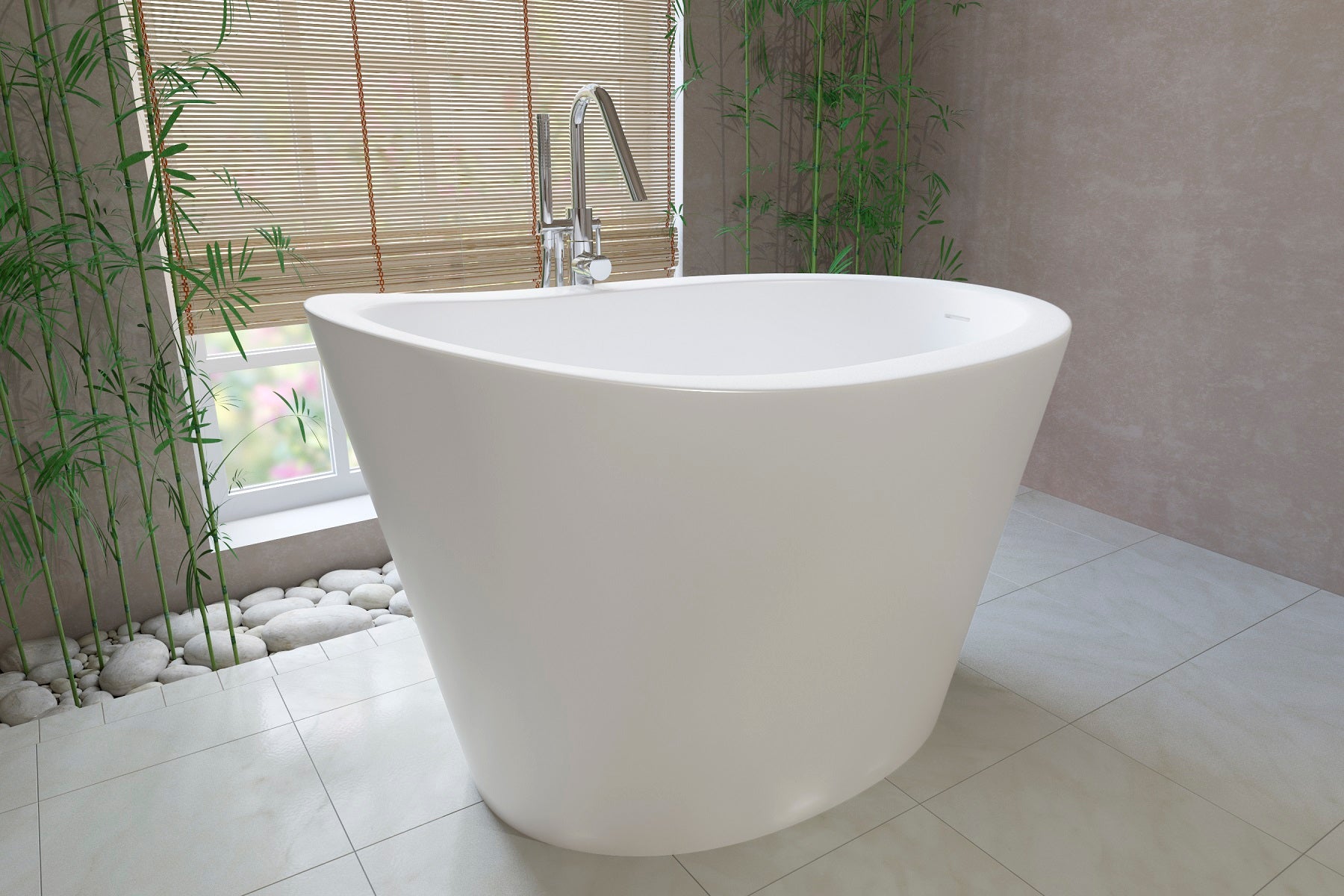 Aquatica True Ofuro Freestanding Stone Japanese Soaking Bathtub