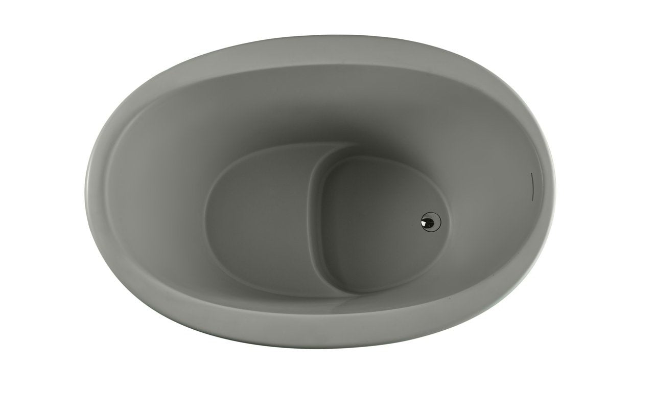 Aquatica True Ofuro Grey Freestanding Concrete Stone Japanese Soaking Bathtub
